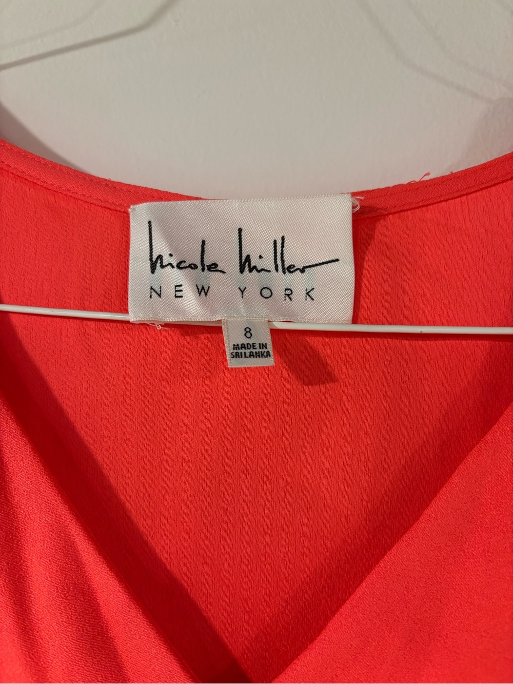 NWT Nicole Miller Sleeveless V-Neck HighLow Maxi Dress in Bright/Neon Pink - Picture 2 of 2